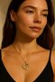 Steel Gold-Silver Color Chain Colorful Zircon Stone Heart Mother Child Figure Women's Necklace