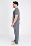 Leeds Wrist 100% Cotton Men's Short Sleeve Plaid Gray Pajama Set - 5