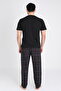 Leeds Wrist 100% Cotton Men's Short Sleeve Plaid Black Pajama Set - 6