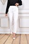 White Elastic Waist Pocket Carrot Cut Fabric Trousers – High Waist, Stylish and Comfortable, Modern Design - 2