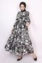 White Floral Flared Hijab Summer Dress