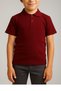 Unisex Polo Neck Short Sleeve Claret Red T-shirt - 4