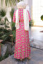 Fuchsia Patterned Skirt Tiered Viscon Dress - 3