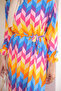 Yellow Cobalt Blue Patterned Skirt Layered Viscon Dress - 3