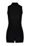 Zippered Swimsuit Jumpsuit with Shorts 1860 Black - 2