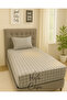 Single Cotton Fitted Sheet Set Smoked Square 100x200
