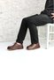 Coffee Leather Men's Shoes - Sneakers - 5