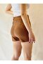 Lace-Up Milk Brown Shorts Skirt - 4