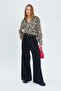 4106 Leopard Pattern Satin Shirt Beige - 2