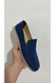 Blue Nubuck Leather Gel Sole Casual Style Shoes - Leather Men's Shoes - 6