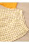 Yellow Ecru Shirt Checked Trousers Baby Boy Muslin Summer Suit - 6