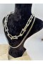 2 Silver Color Necklaces with Tif Chain