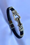 Genuine Leather Men's Bracelet Made with Zircon Stone Braided Handcrafted