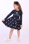Girl's Merry Christmas Written Deer Printed Dress - 3
