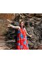 Women's Halter Loose Loose Fitting Lined Floral Long Chiffon Dress - 4