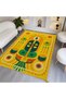 Nora Art Yellow Themed Abstract Patterned Tasseled Woven Base Carpet Noraart47Yellow - 4