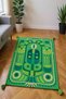Nora Art Green Themed Abstract Patterned Tasseled Woven Base Carpet Noraart47Green - 2