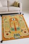 Nora Art Beige Themed Abstract Patterned Tasseled Woven Base Carpet Noraart47Beige - 3