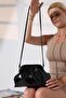 Women's Patent Leather Clutch Portfolio Daily and Evening Dress Drawstring Detailed Strap Hand and Shoulder Bag - 8