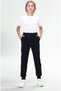 Girls' Black School Trousers 100% Cotton Elastic Waist and Leg Relaxed Fit - 6