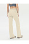 Cream Organic Cotton High Waist Wide Leg Sports Sweatpants - 2