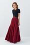 4567 Women's Ruffled Long Muslin Skirt Burgundy