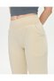 Cream Organic Cotton High Waist Wide Leg Sports Sweatpants - 3