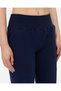 Navy Blue Organic Cotton High Waist Wide Leg Sports Sweatpants - 3