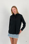 Women's Flexible Summer Tight Slim Fit Basic Black Shirt - 2