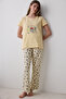Pesto Yellow Trousers Pajama Set