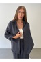 Elastic Waist Modal Anthracite Shirt and Trousers Suit - 3