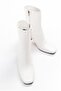 Women's Tll White Wrinkled Patent Leather Thick Heel Boots - 3