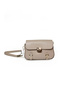 Women's Lock Detailed Cross Strap Hand and Shoulder Bag Small Size Black and Cream Set of 2 - 5