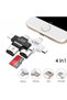 قارئ بطاقات 4 في 1 Lightning Type-C Micro USB أسود - 2