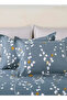 Queen Size 6-piece Duvet Cover Set 200*230cm Grey Yellow Branches Print Pattern - 3