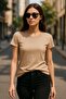 Women's 100% Organic Cotton Relaxed Washed T-Shirt Crew Neck Short Sleeve Women's Basic T-Shirt - 5