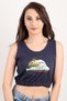 Women's Printed Sleeveless Crop Blouse - 3