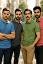 Men's 4-Pack Pocketless Polo Neck T-Shirt Slim Fit Breathable Fabric No Curling Neck T-Shirt - 2