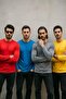 Men's Yellow-Blue-Red-Grey Melange 4 Pack Basic Long Sleeve T-Shirt Sports Body T-Shirt - 5