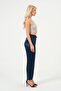 Women's high waist shiny satin pantalon - 4