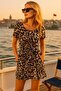Women's Patterned Dress Crew Neck Short Sleeve Summer Dress Comfortable Casual Dress Relbs3Dsn - 2