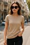 Women's 100% Organic Cotton Relaxed Washed T-Shirt Crew Neck Short Sleeve Women's Basic T-Shirt - 7