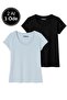 Women's 100% Cotton 2-Pack Short Sleeve Round Neck T-Shirt