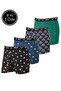 Men's Lycra Patterned and Solid 4 Boxer Pack
