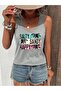 Printed Women's Hollow Neck T-Shirt - 4