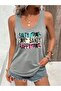 Printed Women's Hollow Neck T-Shirt - 3