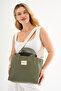 Green Tea Waxed Canvas Waterproof Shoulder Hand Bag High School and College School Bag(En:28 Size:25)