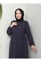 Casual Hajj and Umrah Ferace with Drawstring Sleeves and Waist and Stone Detail - 3