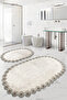Dorella Mink French Lace Luxury Soft Washable Double Oval Bath Mat Set