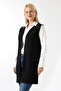 Women's Black Seasonal Knitwear Vest - 5